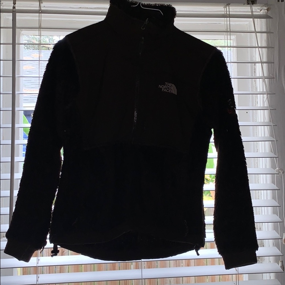 Brown north face fleece jacket xs